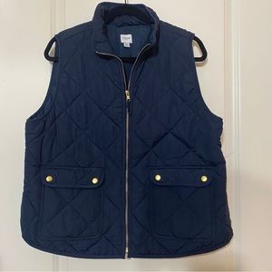 J. Crew navy blue quilted vest